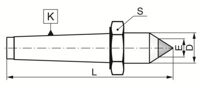 Bison 8726 - 60° feststehende Zentrierspitze mit Abdrückmutter und Hartmetalleinsatz