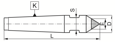 Bison 8721 - 60° feststehende Zentrierspitze mit Spannfläche und Hartmetalleinsatz