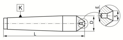 Bison 8735 - 60° Zentrierspitze mit Zentriereinsatz